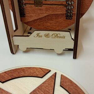 personnalisation des sous-verres 4x4 bicolores