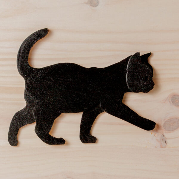 Foxline, chat, noir, silhouette, bois