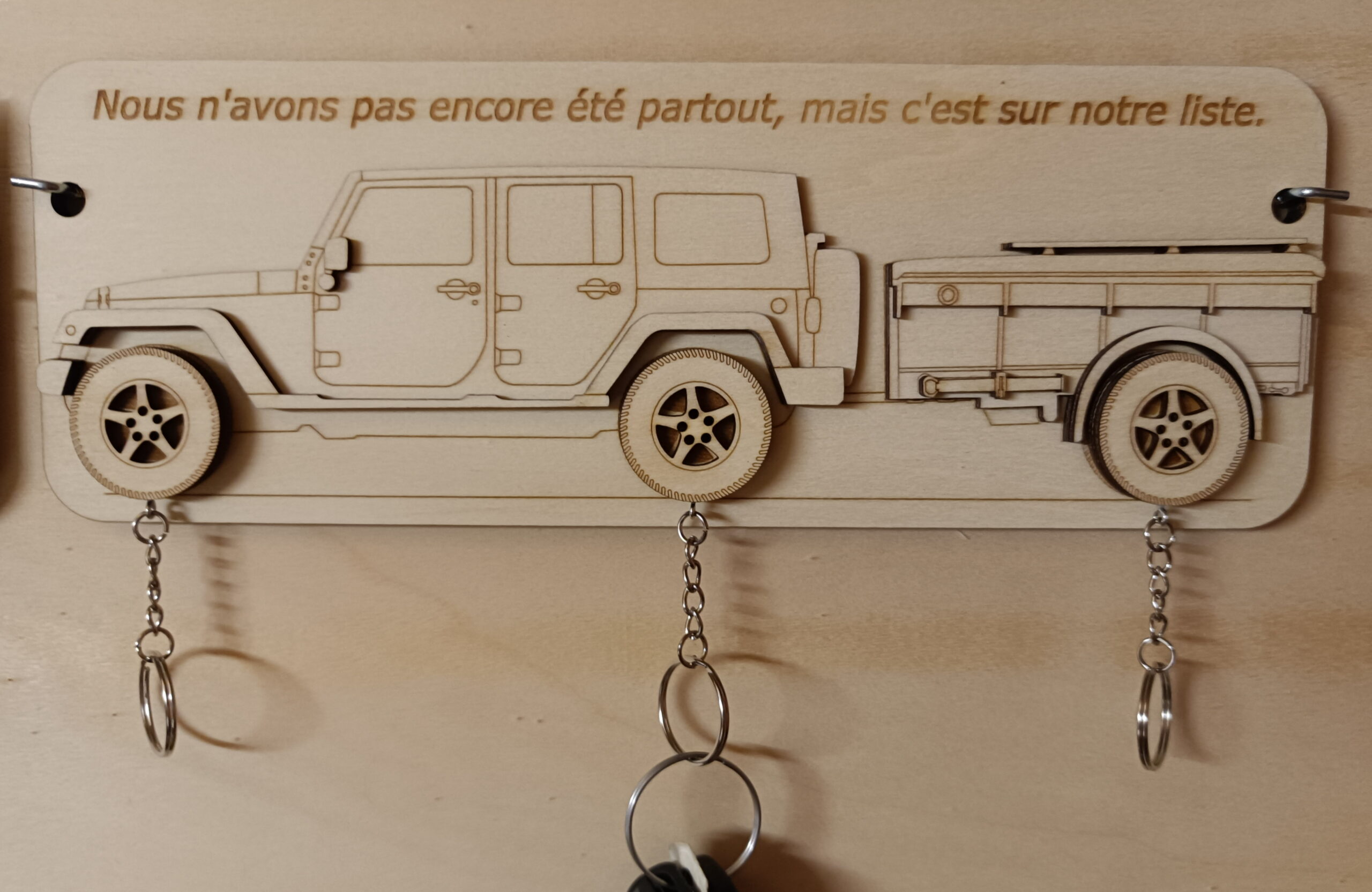 support porte-clefs voiture avec remorque