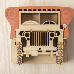 lot de sous-verres voiture tout-terrain en bois