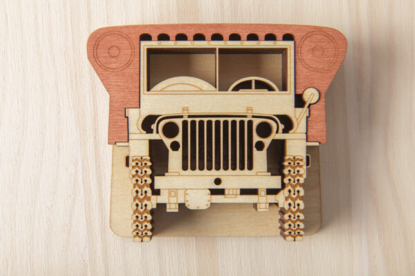 lot de sous-verres voiture tout-terrain en bois